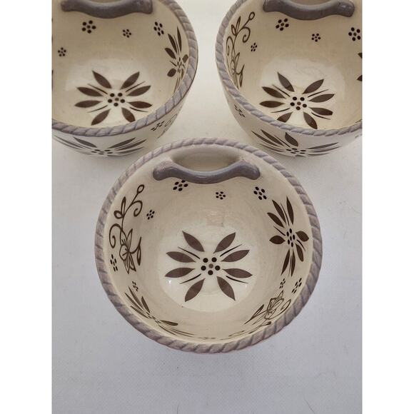 BOWLS-TEMPTATIONS-Rice-Soup-Noodle-Cream Taupe Brown-SET OF 3 - Picture 9 of 12